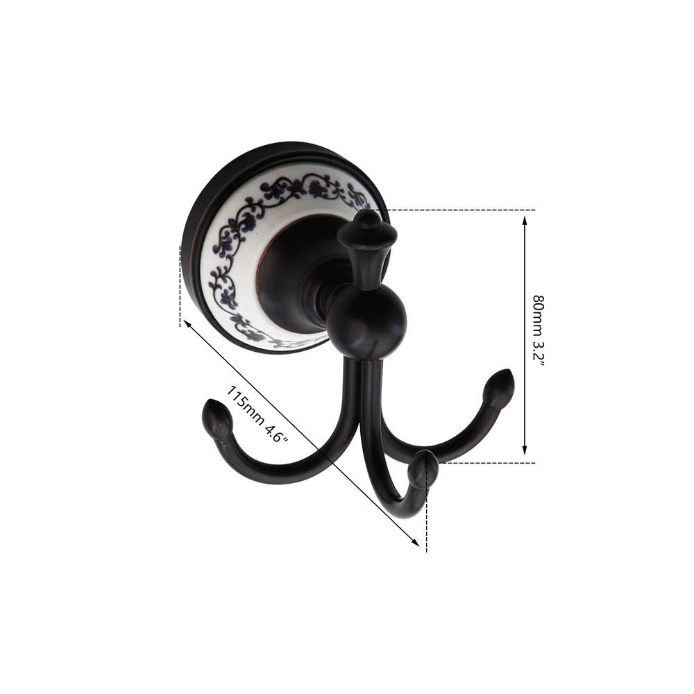 YANKSMART Wall Mounted Black Washroom Bathroom Accessories Towel Ring Rack Paper Holder Toilet Brush Holder Frosted Glass Cup