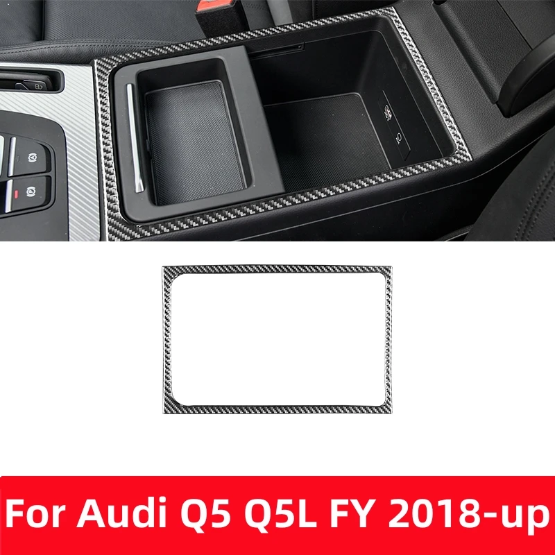 

For Audi Q5 Q5L FY 2018-2023 Car Accessories Carbon Fiber Interior Car Centre Handrail Box Frame Trim Sticker Decoration Cover