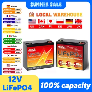 Batteria al litio ferro fosfato 12V 20Ah 25Ah LiFePO4 batterie ricaricabili ciclo profondo per scooter elettrico barca marina