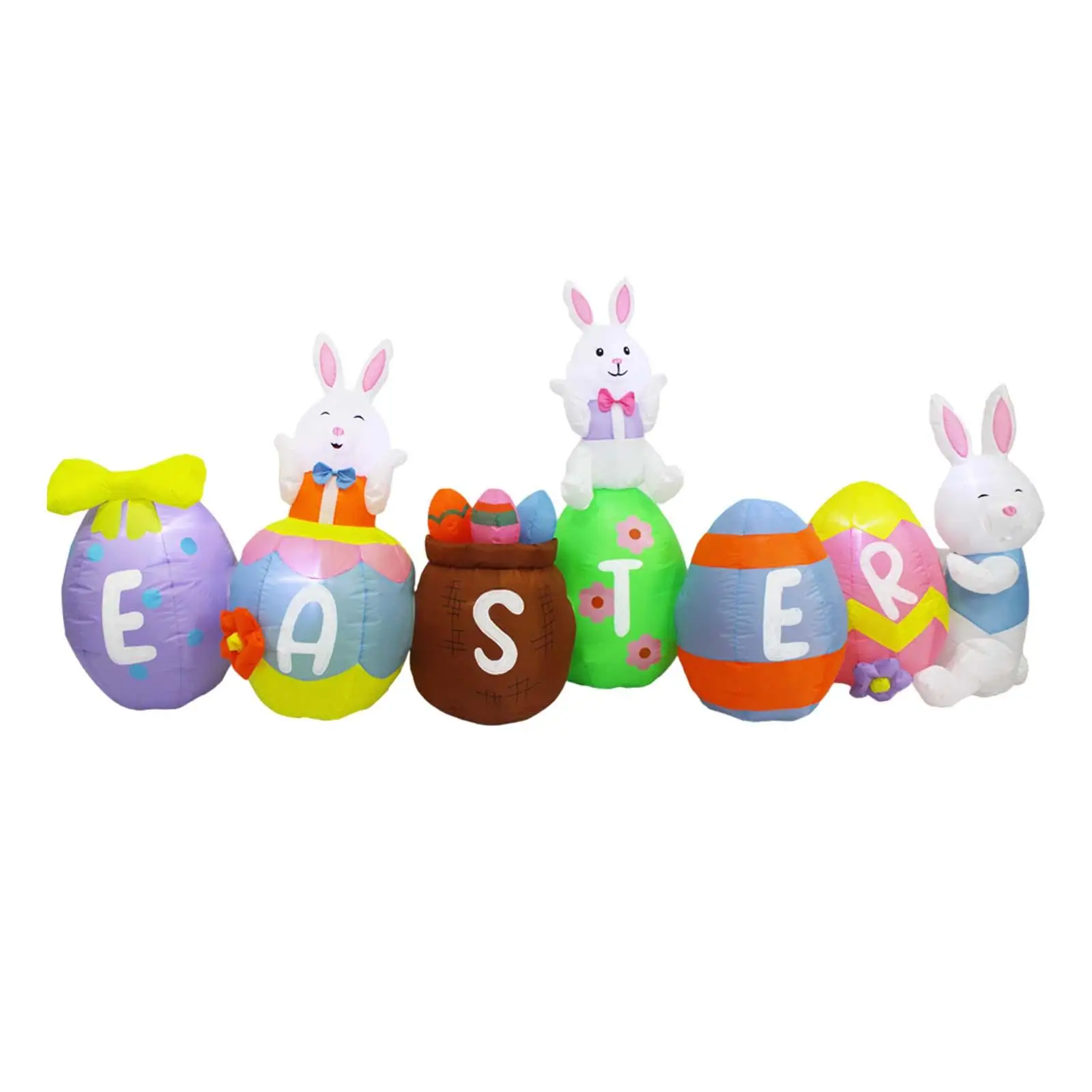 Easter Inflatables Outdoor Decorations LED Lighted Props Ornament Adorable Luminous Happy for Party Patio Wedding Events Home