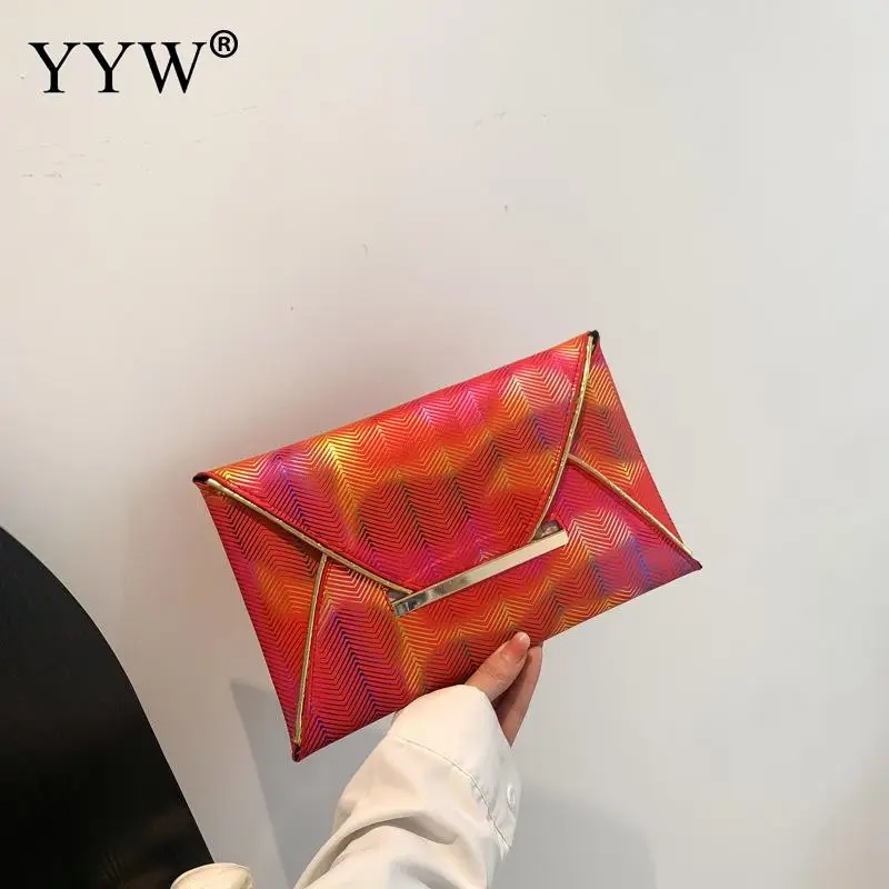 Fashion Women Clutches Oversized PU Leather Envelope Clutch Bag Designer Large Purse Shiny Evening Party Bags