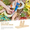 Solid Wood Hot Melt Gun Bracket Accessories Material Glue Gun Solid Wood Fixing Frame Tool Bracket Portable Bracket Sturdy Base 3