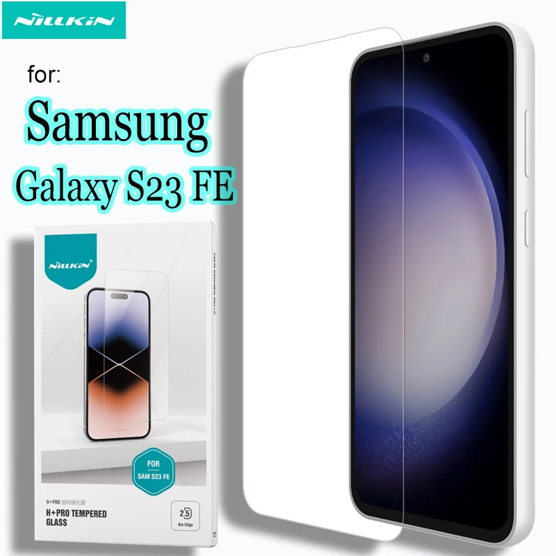 

for Samsung Galaxy S23 FE Tempered Glass Nillkin 9H Hard 2.5D Edge Clear Transparent Safety Glass Screen Protector on S23FE