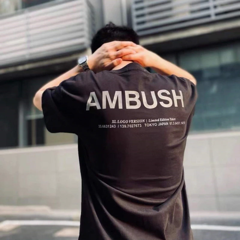 AMBUSH T-SHIRT Back Letter Printing Short Sleeve Basic Loose Men's