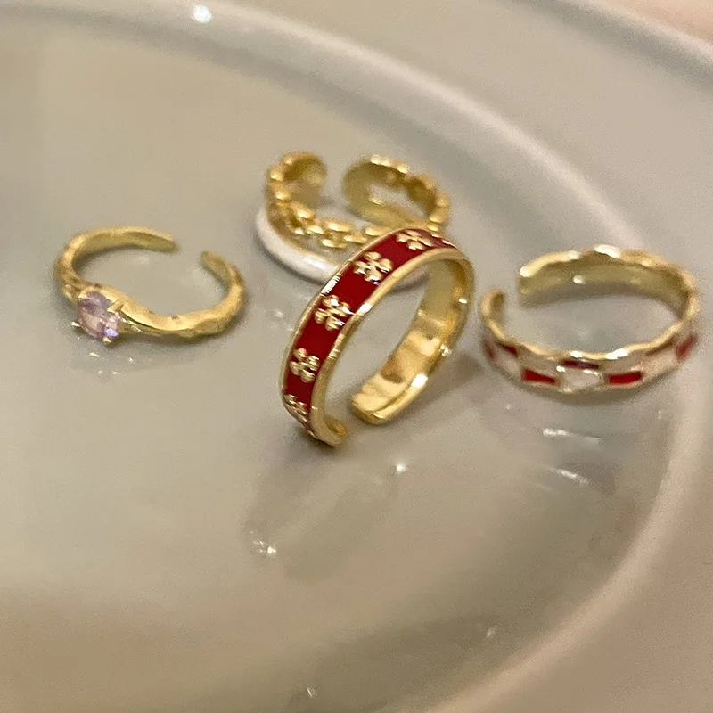 2023 Vintage Ring for Women Creative Gold Color Index Finger Rings Open Adjustable Jewelry Fashion Wedding Party Accessories