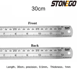 Premium Stainless Steel Ruler Set - Precision Double - Sided Graduation Scale, 5 - Piece Collection (30cm)