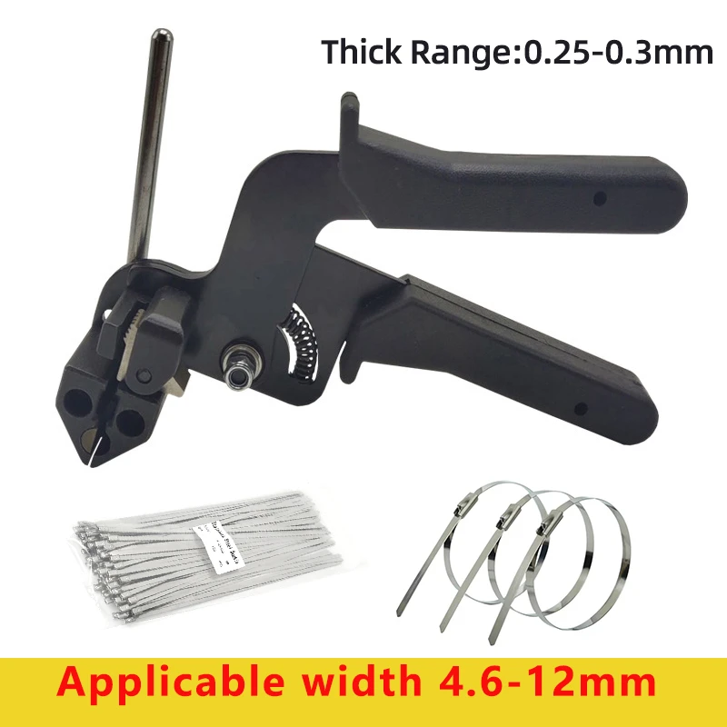 Cable Ties Guns Stainless Steel Hand Fastening Strap Cutting Wrap Tool Automatic Zip Tensioning