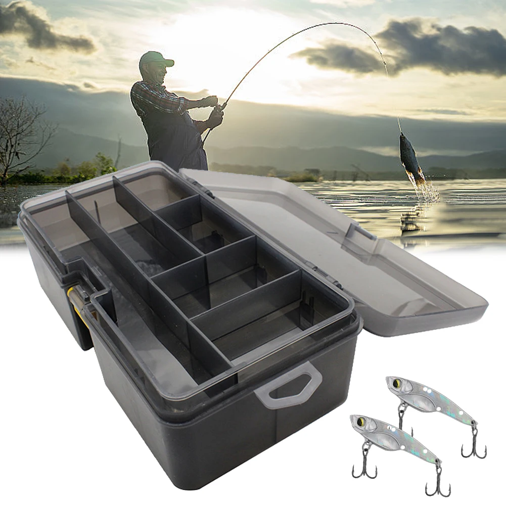 Double Layer Bait Lure Hook Accessories Box Waterproof Plastic Fishing Lure Box Bait Storage Box Multifunctional Fishing Tool