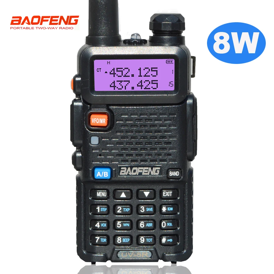 Baofeng UV-5R 8W True High Power Portable Walkie Talkie Long Range 10km FM Two Way Radio uv5r Hunting Radios portable radio,2 way radio accessories