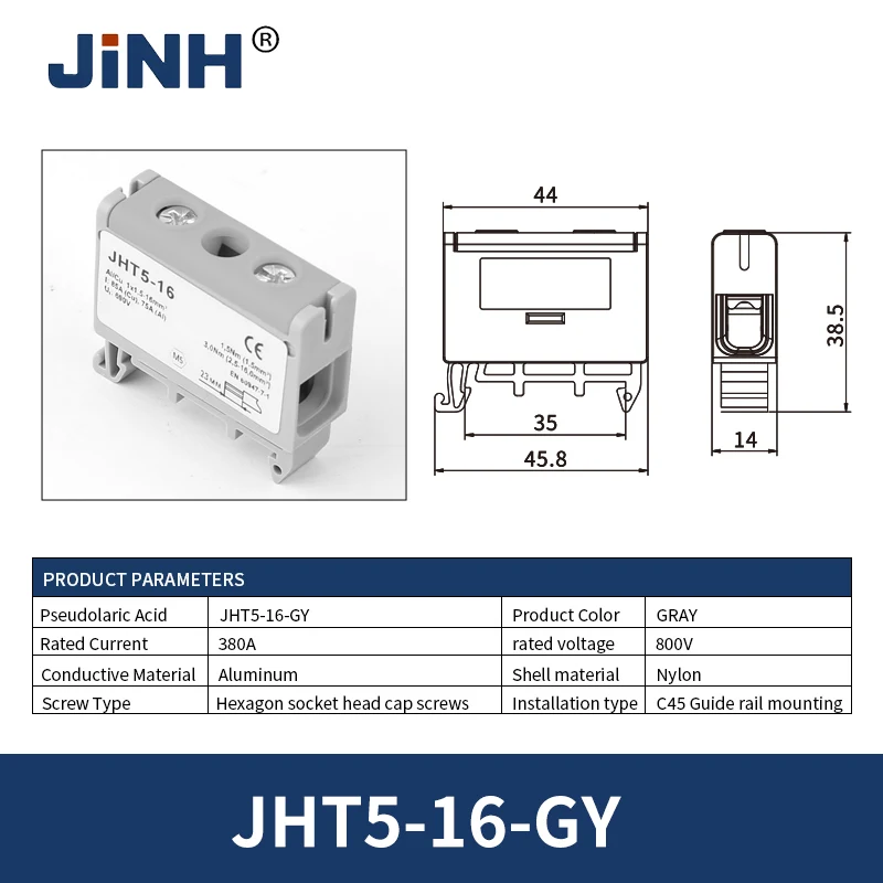 Multi-Color Aluminum Din Rail Terminal Block with Quick Wire Connectors