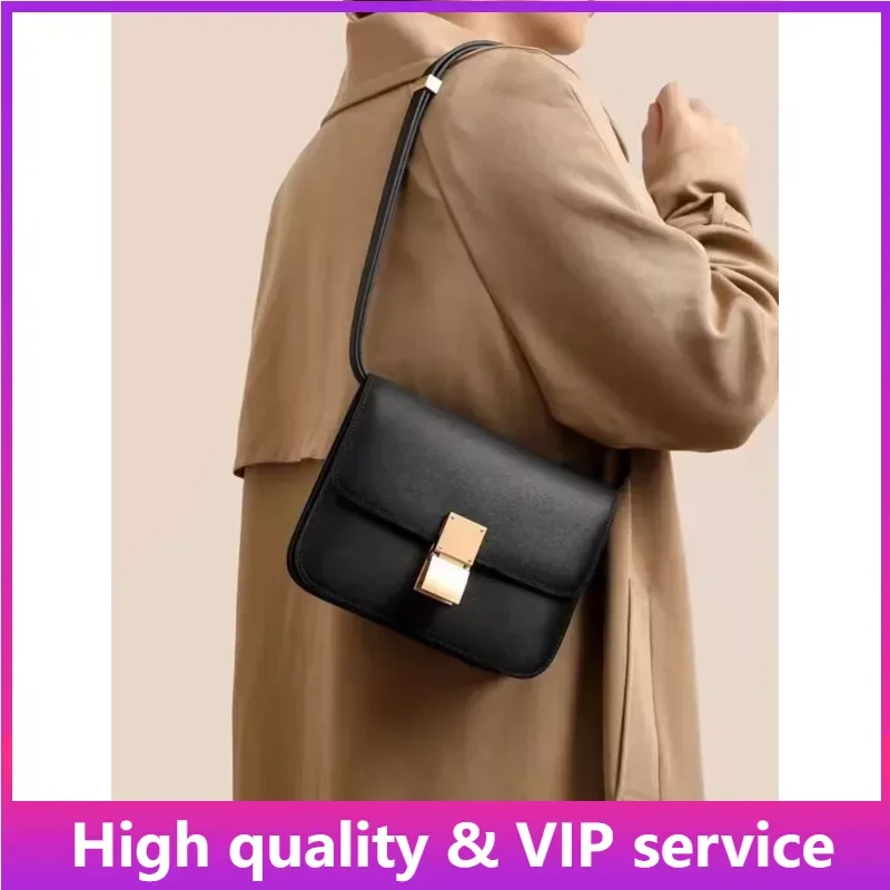 

Женская сумка через плечо высокого качества, роскошная сумка через плечо из 100% натуральной кожи с кожаной подкладкой в стиле ретро, женская маленькая квадратная сумка для подмышек с клапаном