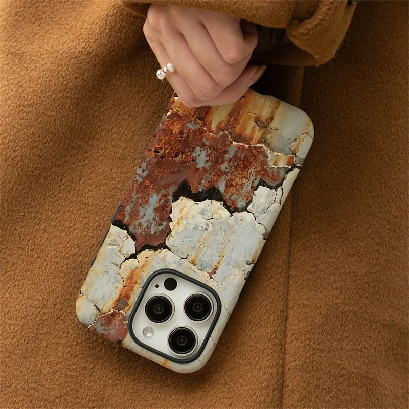 Dual-Texture Rustic Wind Phone Case and Screen Protector Combo