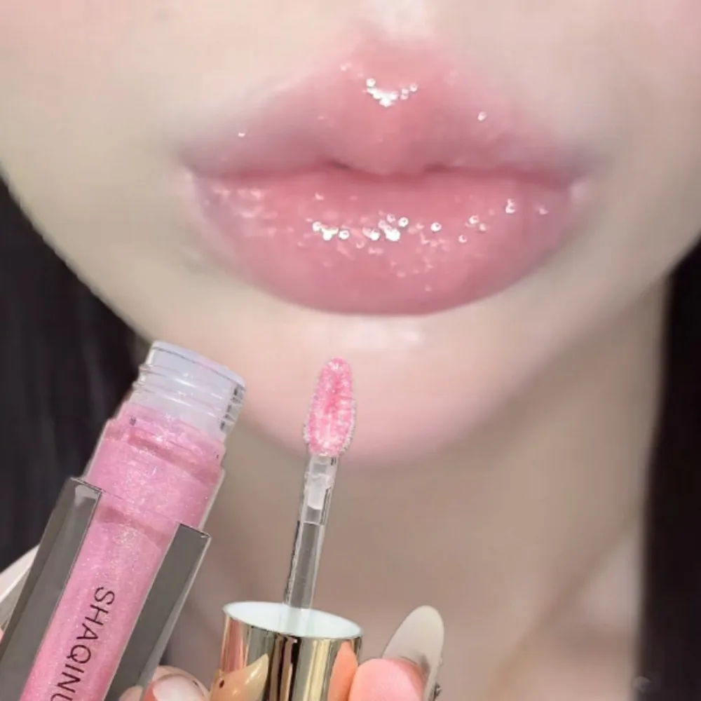 3D-Diamant-Lippenglanz in klarem, pinkfarbenem Schimmer mit Glitzer-Metallic-Lila-Effekt – Feuchtigkeitsspendender Lippen-Tint mit Spiegelglanz und funkelndem Make-up_voghion.com