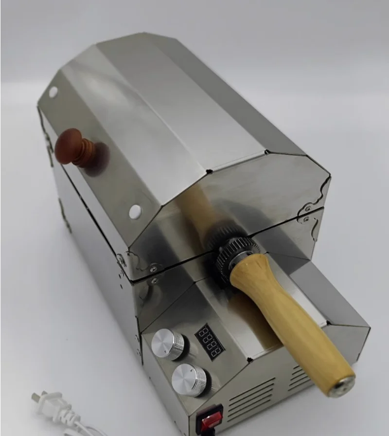 Electric Coffee Roaster Stainless Steel+Quartz Glass Bean Roast Machine Drum Coffee Roaster Speed Adjustment 400g Capacity