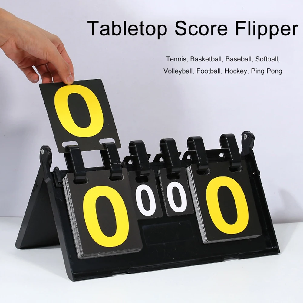 

6 Digits Flip Scoreboard Tabletop Score Flipper Football Flip Score Keeper Triangular Base Design Hot Sale For Basketball P