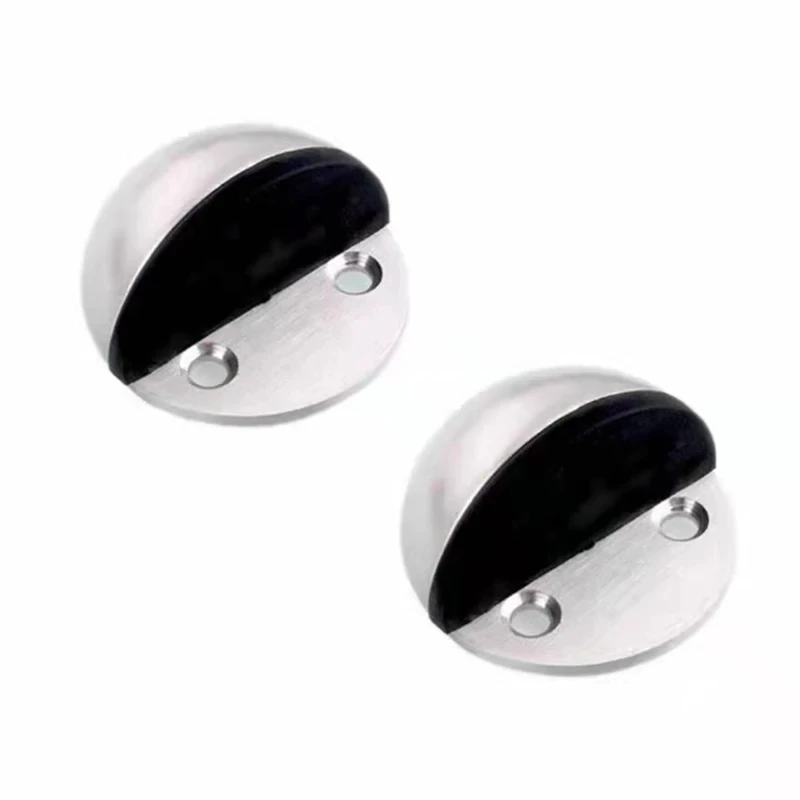 Stainless Steel Door Stopper Dual Catch No Punching Door Bumper Wedge Wall Floor Stopper