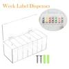7Slot Storage Box Week Label Dispenser Acrylic Wallmount Transparent Box Versatile Sticker Roll Dispenser for Home School Office 1