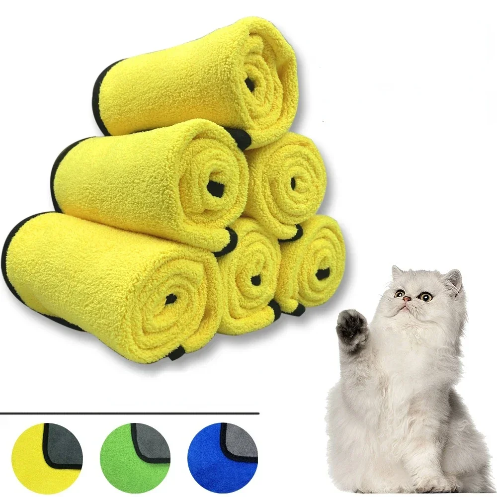 Pet Dog and Cat Towels Quick-drying Soft Fiber Water-absorbent pet bath towel