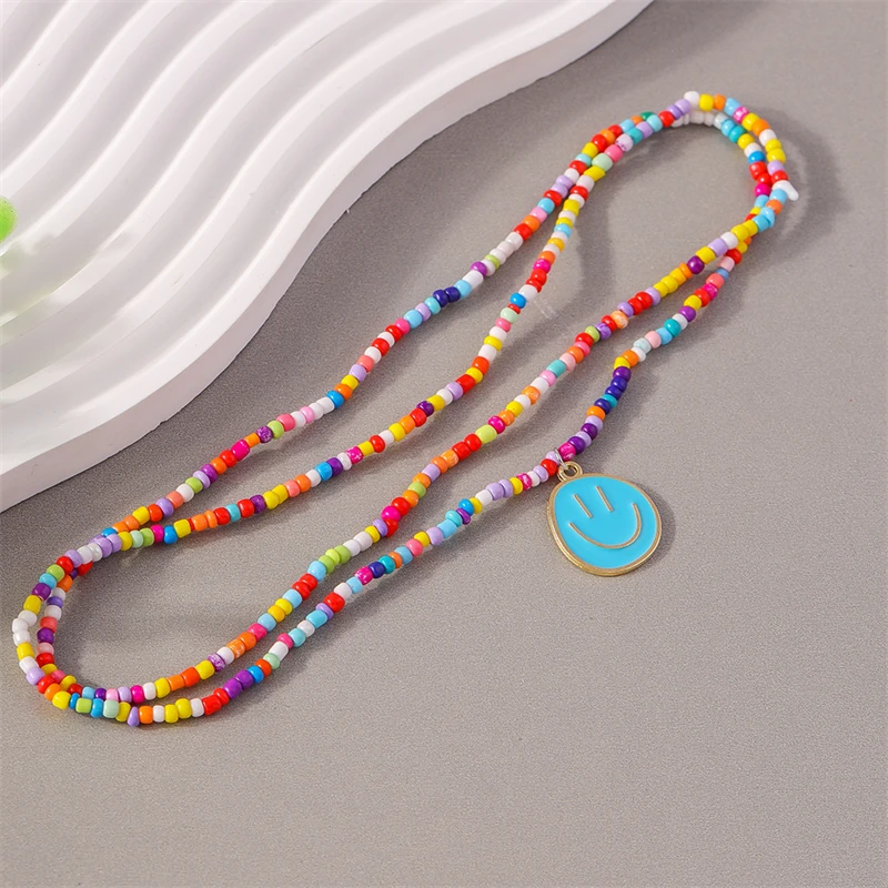 Mode bunte handgemachte Perlen Lächeln Gesicht Taille Bauch kette für Frauen Sommer Strand Bund Bikini Urlaub sexy Schmuck Geschenke – Detail 8
