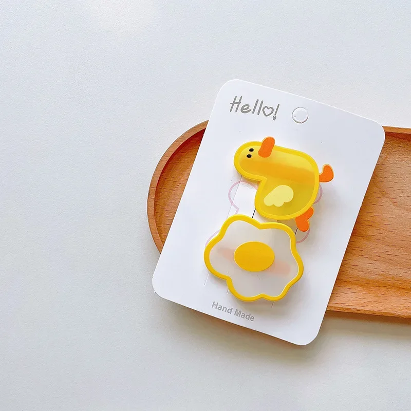 2pcs/set Kawaii Headwear Costume Hairpins Cute Acrylic Cartoon Rabbit Strawberry Hair Pin Clips for Girls Kids Accessories