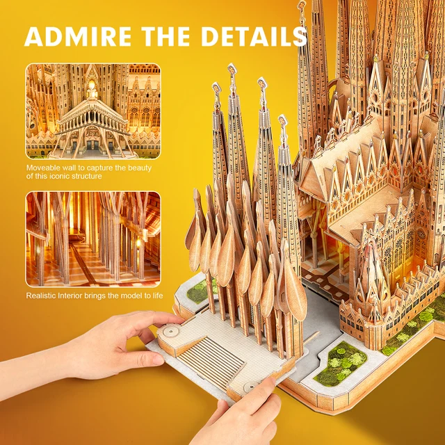 ARVOSTO CubicFun 3D Puzzle Sagrada Família LED Kit