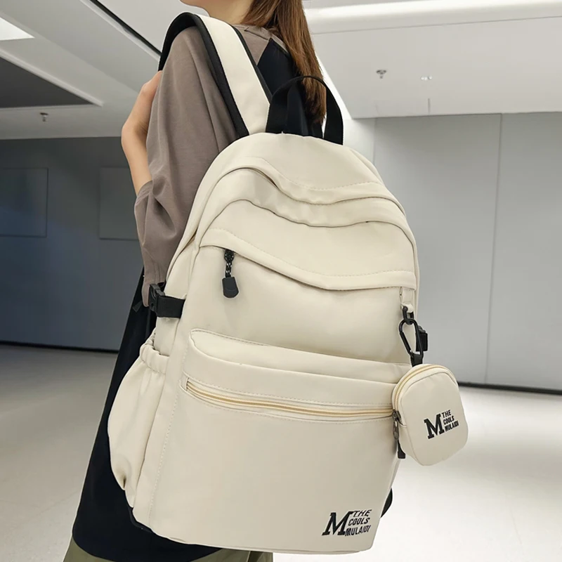 

2023 женский Школьный рюкзак, черный нейлоновый рюкзак, женский рюкзак, повседневная женская Вместительная дорожная сумка, корейский рюкзак, Mochila