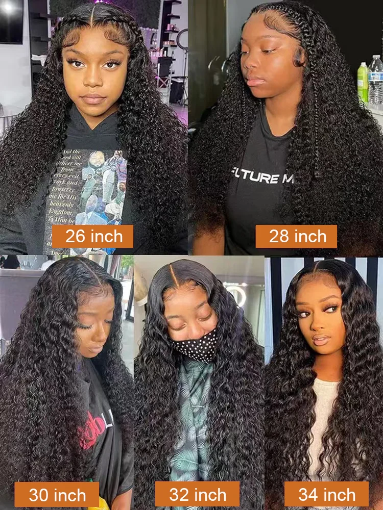 Human Hair Wig Deep Wave Frontal 13x4 Curly Transparent Lace 13x6 Water Wave 180 Density