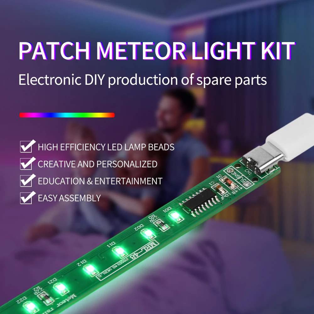 DC5V SMD LED Meteor Light Kit Electronic DIY Manufacturing Parts Flashing LED Components Electronic Training Kit DIY