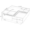 Movable Coffee Table Square High Gloss Surface, with 4 Hidden Storage Drawers Square Center Furniture for Living Room, Black 2