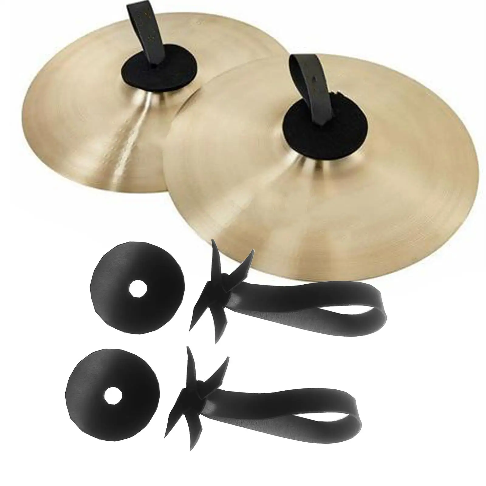 Cymbal Straps Replacement Cymbals Finger Strap Professional Cymbal Pads with Straps Leather Belt