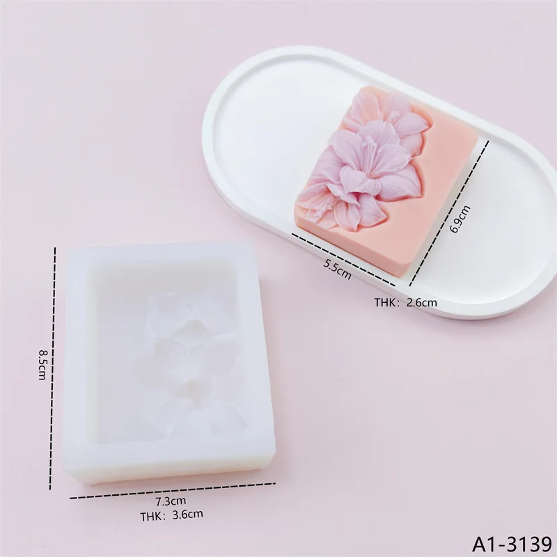 백합 국화 연꽃 모란 나비 난초 단풍잎 꽃 실리콘 비누 몰드 DIY 수제 양초 비누 만들기 틀
