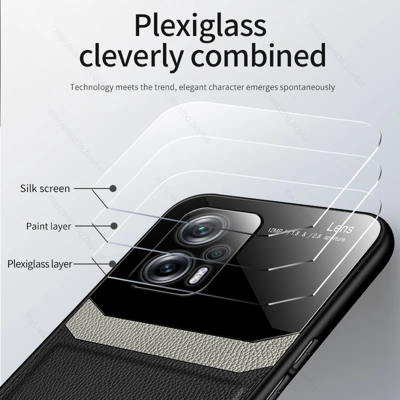 Luxury Leather And Plexiglass Phone Case For Xiaomi Poco X4 Gt_voghion.com