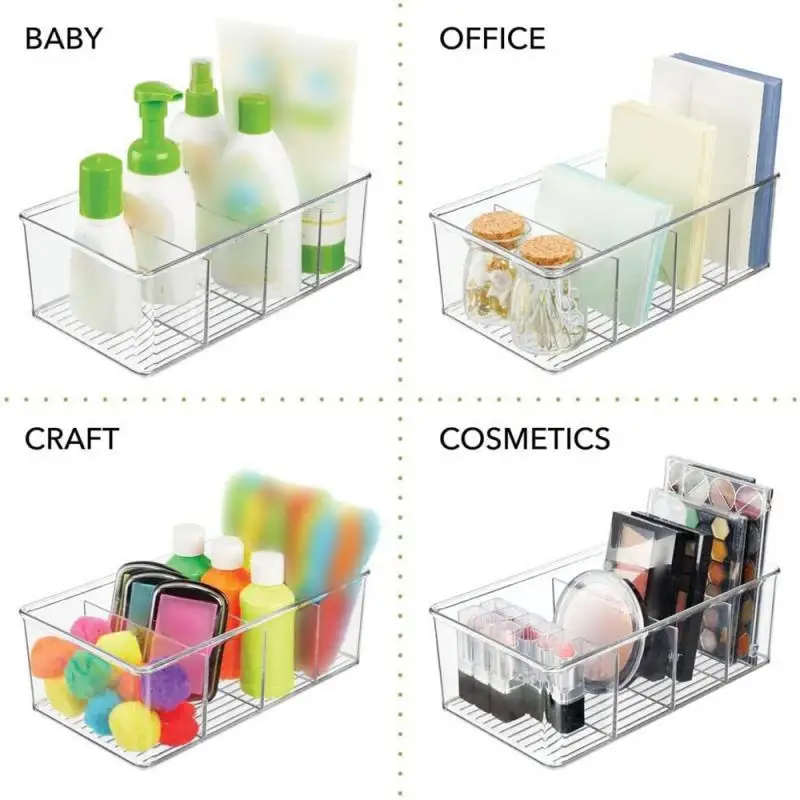 Refrigerator Organizer Bin Clear Plastic Food Storage Organizer Fridge Storage Box With Divider Freezer Pantry kitchen Organizer 6