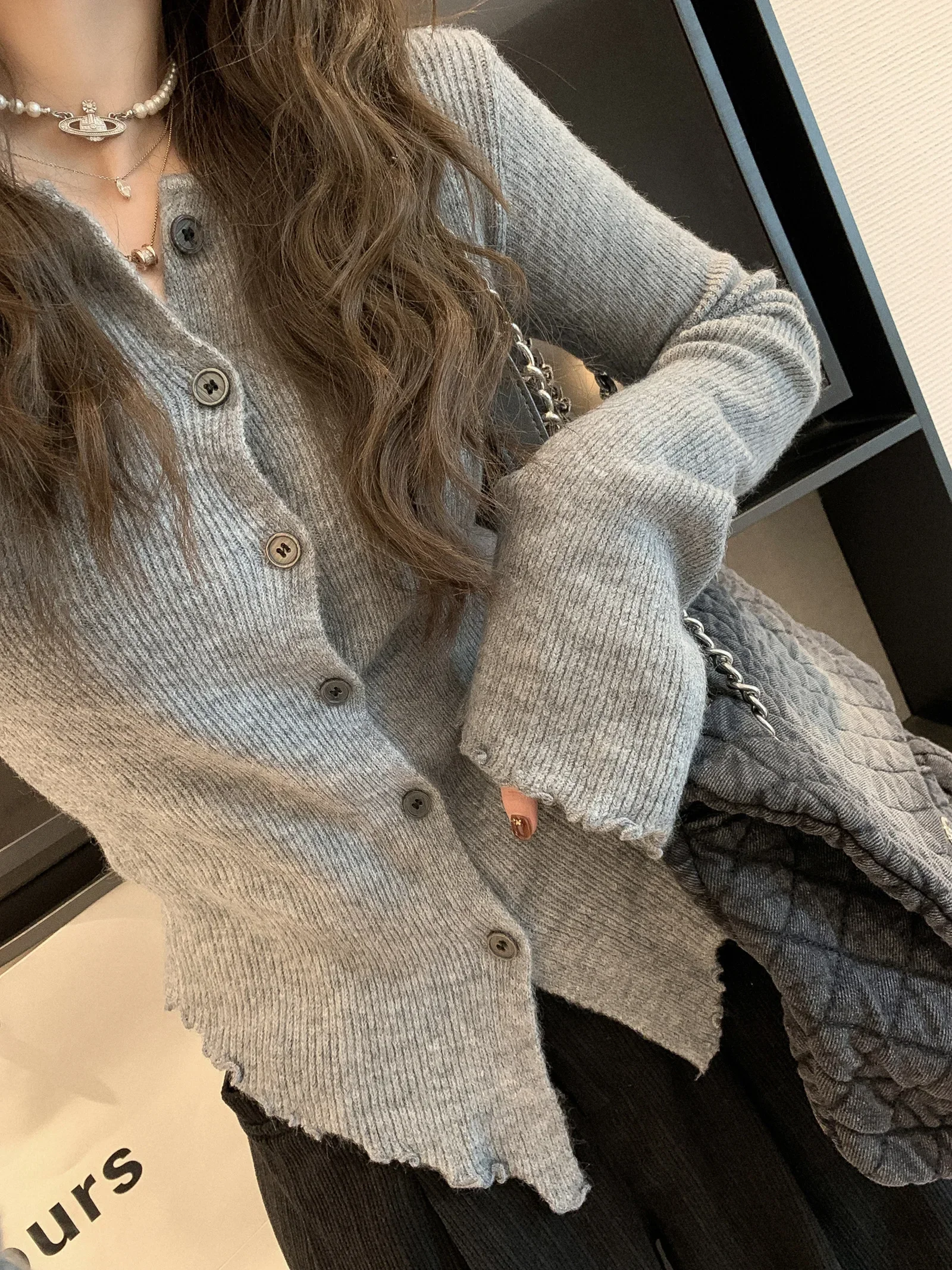 Autumn Hotsweet Long Sleeve Single Breasted Ladies Cardigans Women Gyaru Solid Color Knitting Casual O-Neck Sexy Sweater
