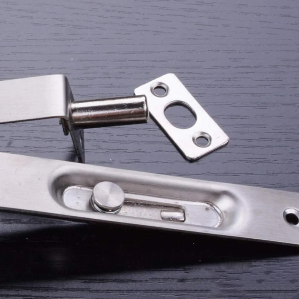 2pcs 4 Inch Stainless Steel Safety Door Bolt Security Guard Door Latch Sliding Door Lock Bathroom Bolt Dust Proof Hardware