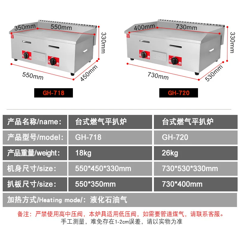 Commercial Gas Stove, Iron Plate, Squid, Fried Flour, Fried Rice, Hand Picked Cake Machine, Gas Pancake Machine 5