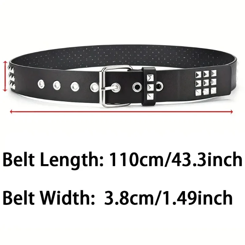 Heavy Metal Rivet Punk Belt - Y2K Industrial Gothic Belt with Studded Design for Jeans & Nightclub, Unisex Rock Style Accessory