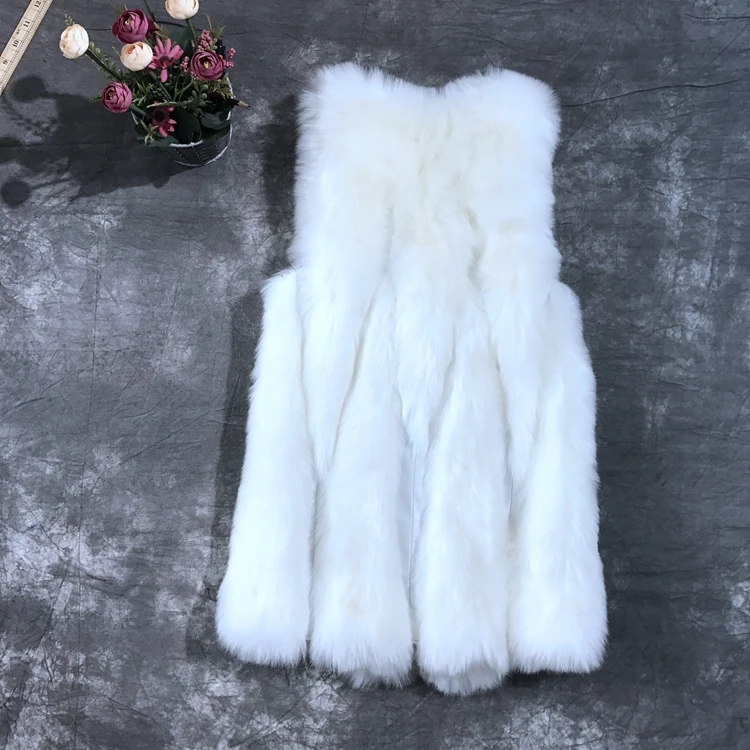 down parka Spring Autumn Winter Women 60cm Long Fashion Style Faux Fox Fur Vest Fake Material Model 063 down puffer coat