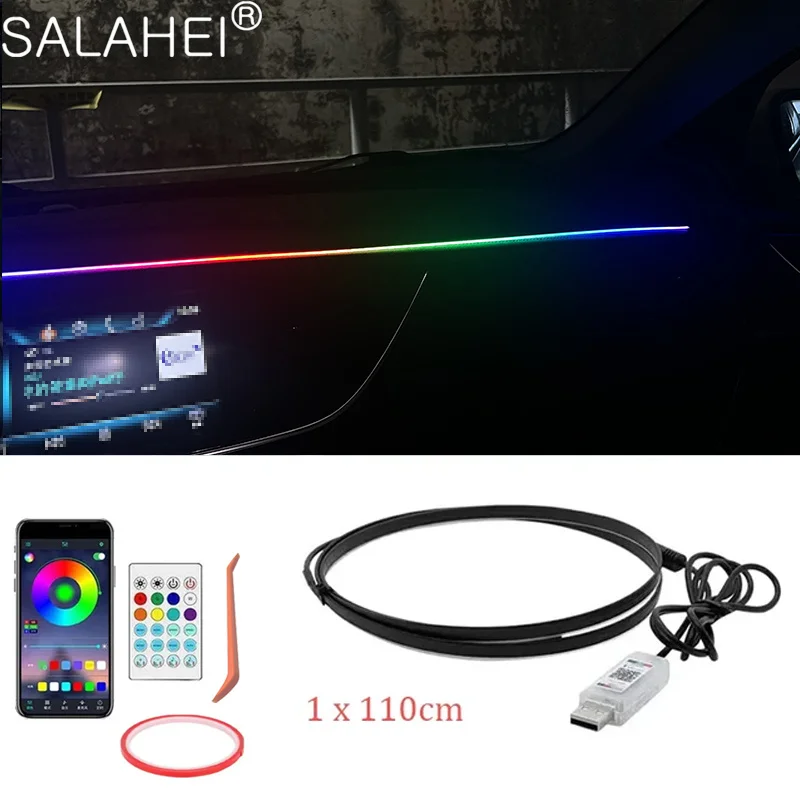 

Car LED Interior Ambient Strip Lights RGB Fiber Optic Atmosphere Neon Lighting Kit New APP Remote Control Auto Decorative Lamps