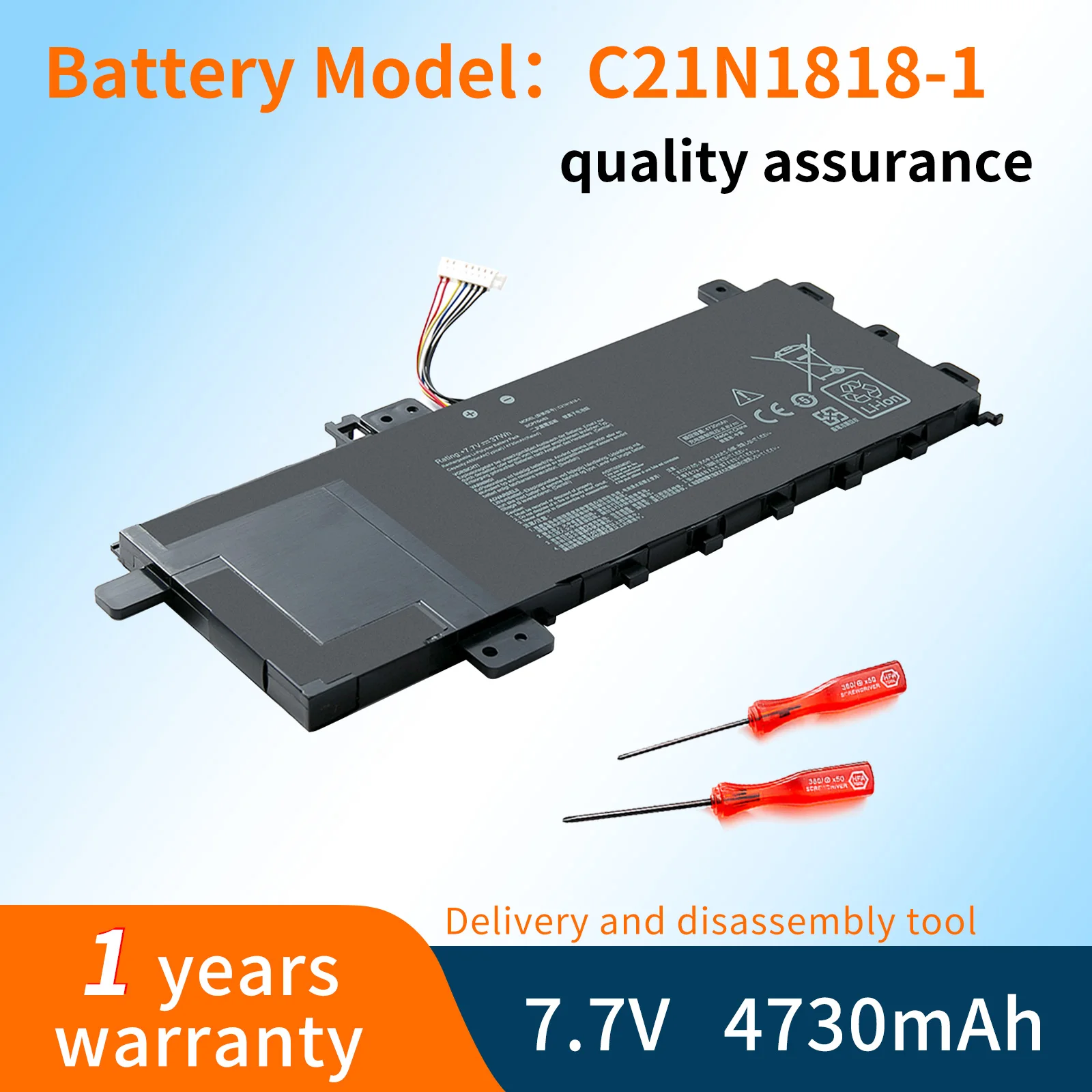 

BVBH Laptop Battery C21N1818-1 37/32Wh For Asus VivoBook 14 X412 X409FA VivoBook 15 F512 X512 S512 A512 K512 R564 Series