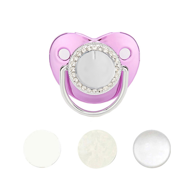 Blank Baby Pacifier Rhinestone Silicone Infant Nipple Teether Baby Shower Gifts BPA Free Baby Soother Dummy For 0-24M