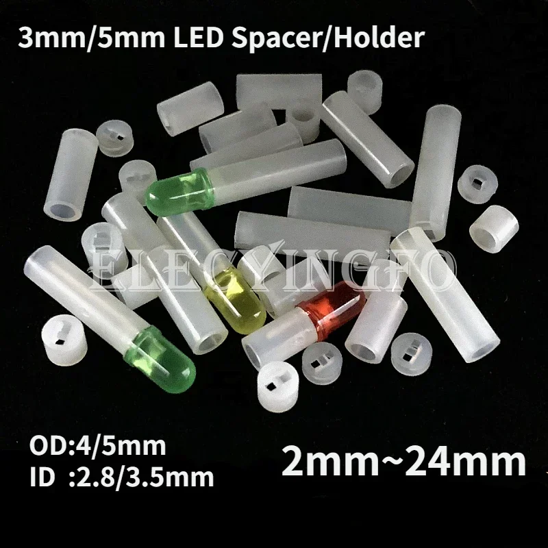 LED Socket Mount 3mm/5mm LED Spacer Lamp Post Holder Clip Bezel Socket Mount DIY Light F3/F5 Emitting Diode Pillar 1.5~24mm