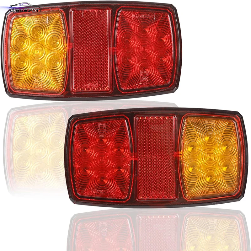

Yuanjoy Led 12v 2pcs Taillight Universal Indicator Signal Lamp Rear Stop Brake Light For Caravan Trailer Van Tail Light