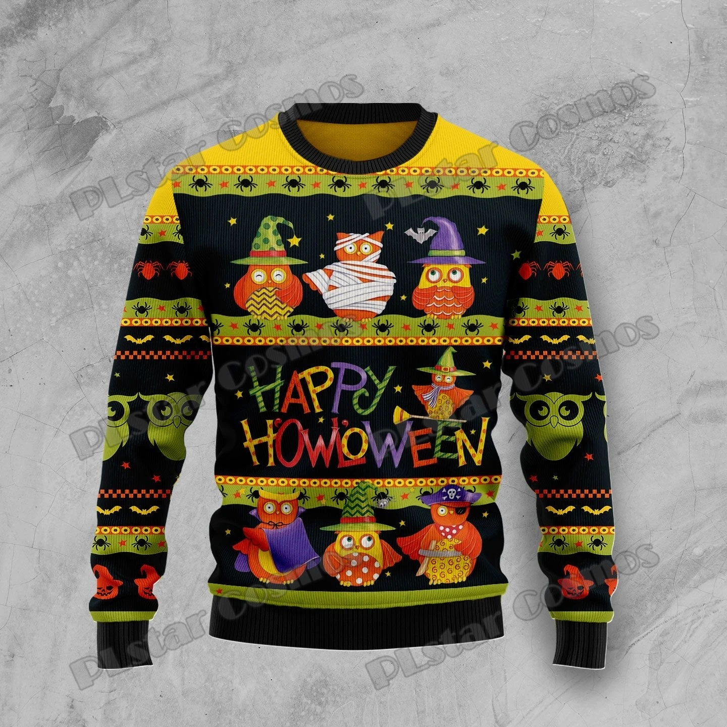 PLstar Cosmos Rottweiler Halloween 3D Printed Men's Ugly Christmas Sweater Winter Unisex Casual Knit Pullover Sweater ZZM29