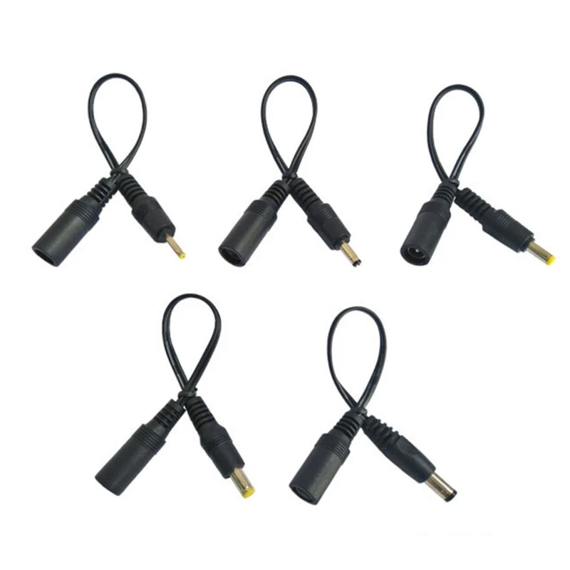 

5V-12V DC5.5 x 2.1mm to DC2.5x0.7mm/3.5x1.35mm/4.0x1.7mm/4.8x1.7mm/5.5x2.5mm Power Cable Female to Male Adapter Cord