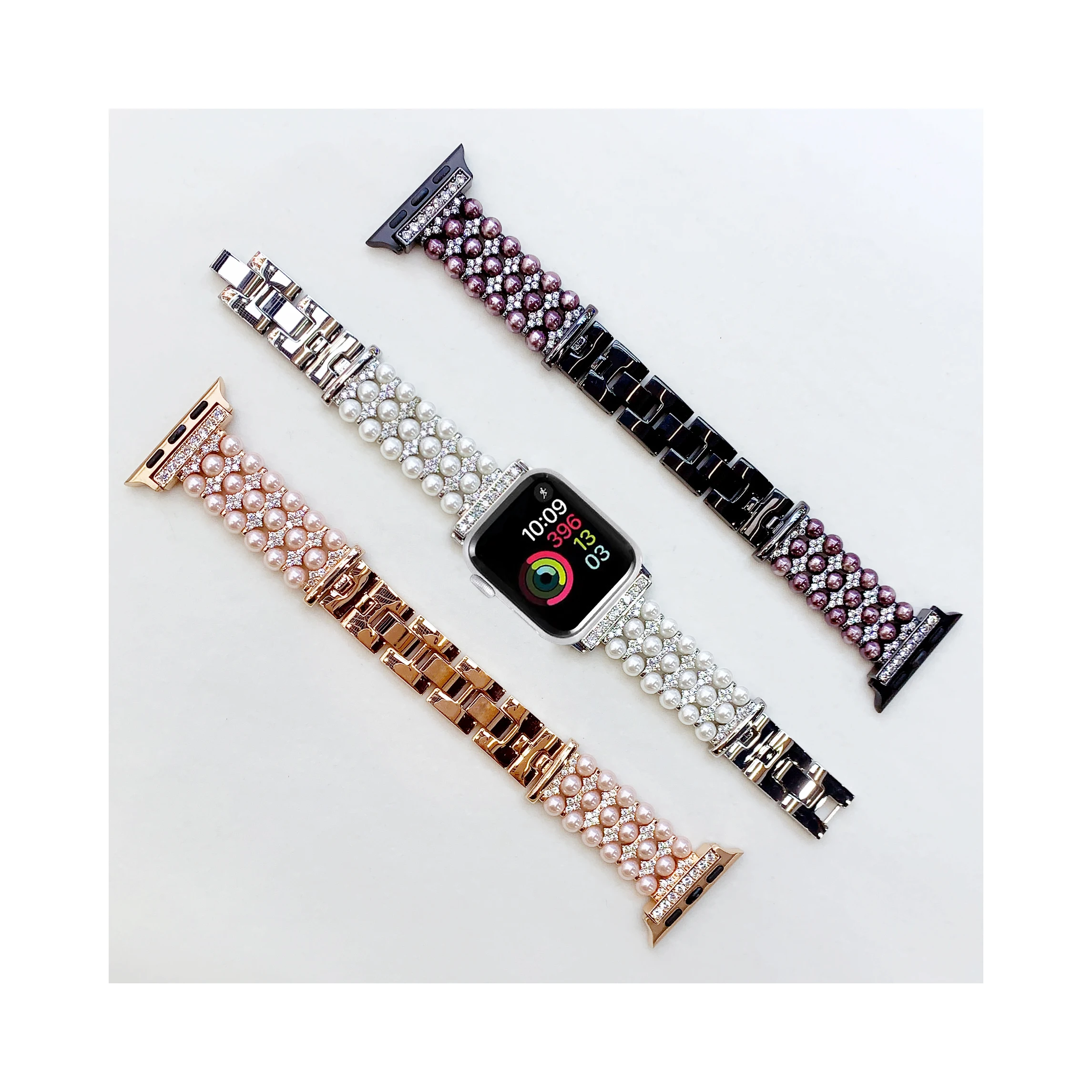 High-end Pearl + Metal strap for Apple watch 45mm 41mm 44mm 42mm 40mm 38mm bracelet wristband for iwatch Ultra 8 7 6 5 4 SE band