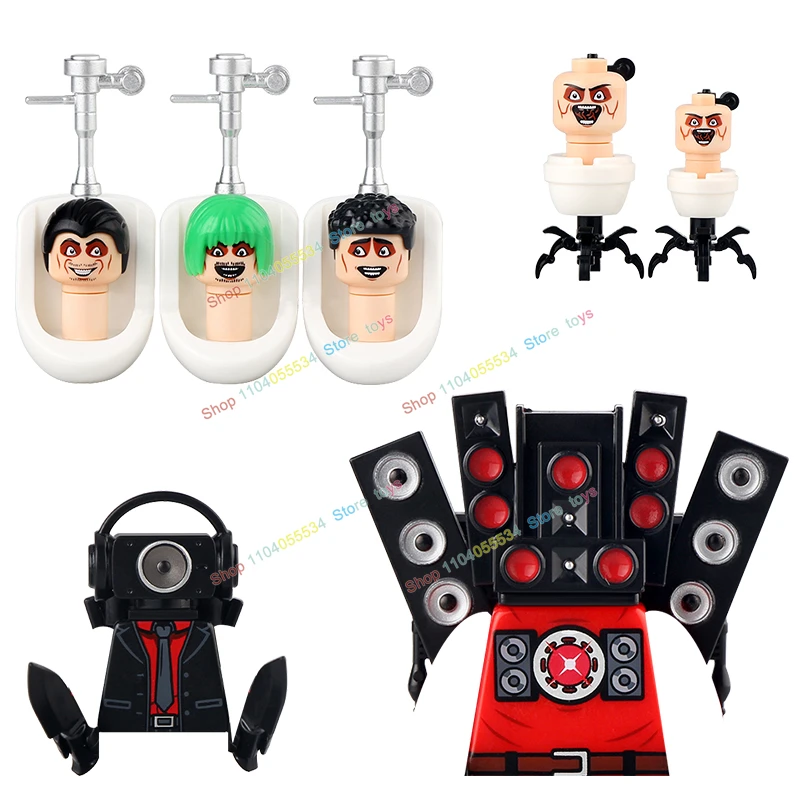 MOC Skibidi Toilet Mini Model Brick Suspended Toilet Man MOC Puzzle Assemble Action Figure Building BlocksToys Birthday Gifts 4