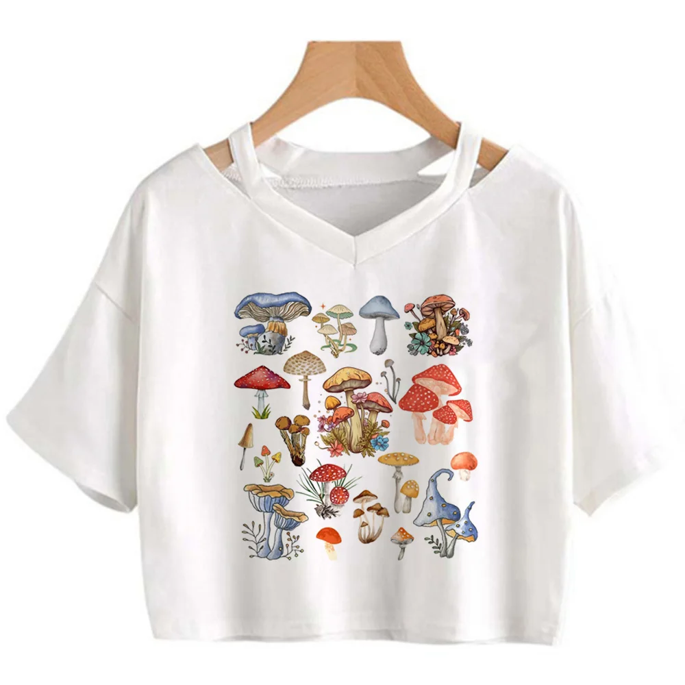 

Goblincore Фея гранж Графический винтажный укороченный Топ женский kawai Готическая эстетика 2000s футболки укороченный топ