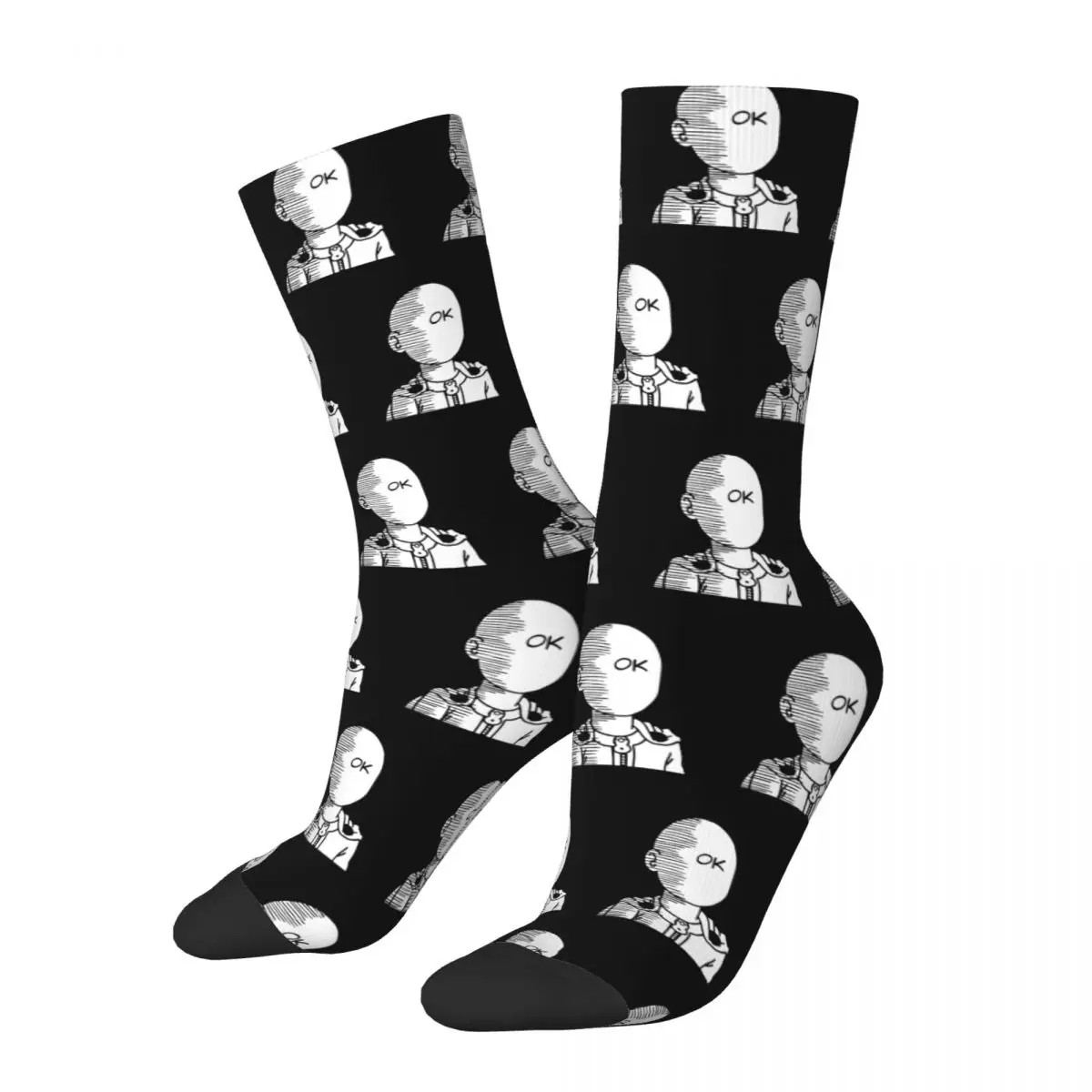 

Autumn Winter Hip-hop Men's Women's One Punch Man Ok Meme Socks Breathable Football Socks