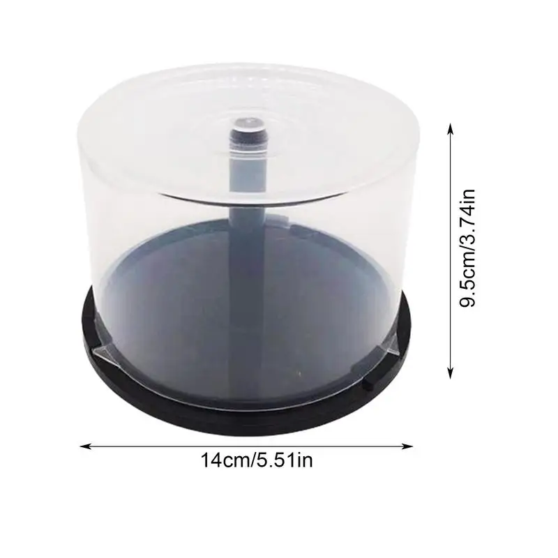 Empty DVD Cake Boxes Clear Column Empty DVD Storage Bucket With Black Spindle 50 Disc Capacity Storage Containers For Bar Home